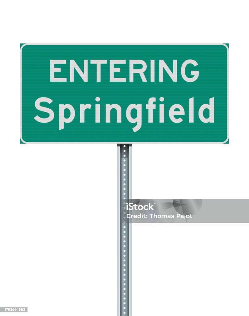 Springfield Sign View Entering Springfield Road Sign Stock Illustration - Download Image Now ...