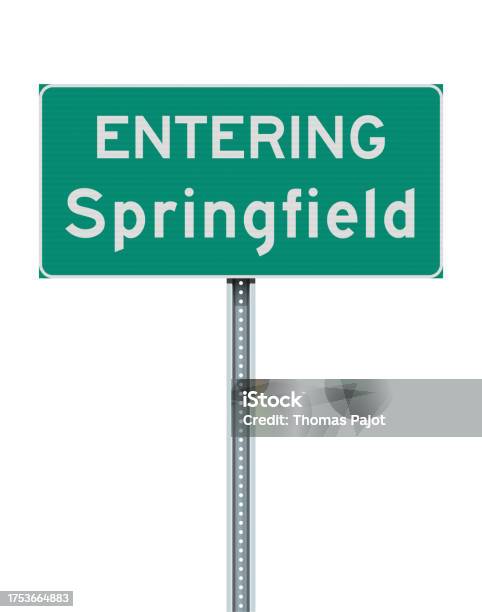 Springfield Va Sign Entering Springfield Road Sign Stock Illustration - Download Image Now ...