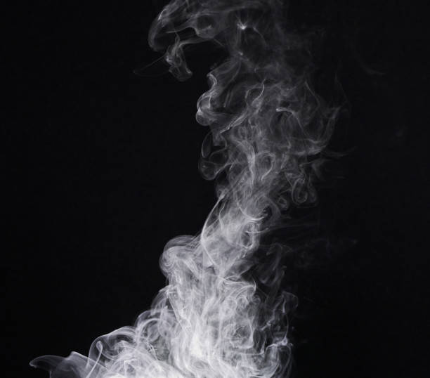 istock Smoke, vape and gas on black background with creative texture, mockup and abstract art, pattern or wind design. Smoking, cigarette effect or fog for air pollution or danger in empty or dark wallpaper 1753687597