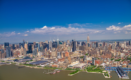 New York City - June 2013: Helicopter view of New York City.