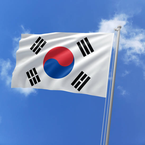istock South Korea flag fluttering in the wind on sky. 1753705864