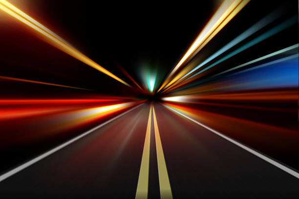 night road abstract night road acceleration speed motion street racing stock pictures, royalty-free photos & images