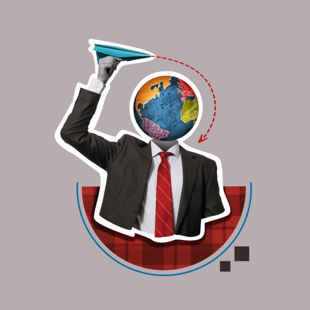 A smiling businessman  supports the Earth, as seen from space. Shows either total global business coverage or environmental awareness and an acceptance of responsibility for the care of our earthly home.