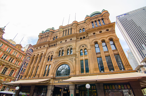Sydney, Australia. – On November 11, 2017. - The Facade of The Queen Victoria building, is a late nineteenth-century building designed by the architect George McRae in the CBD of Sydney.