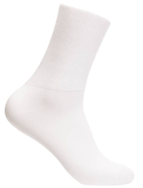 Relaxed top crew sock on mannequin isolated on white stock photo