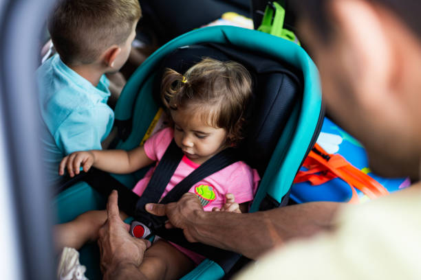 istock Father putting seatbelt to his daughter 1753771613