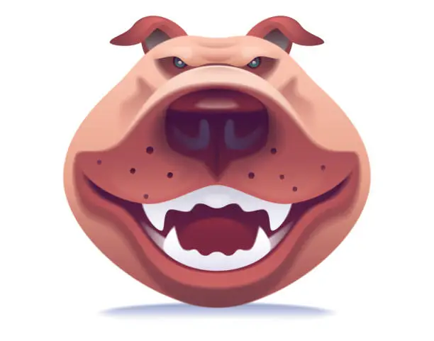 Vector illustration of angry dog icon