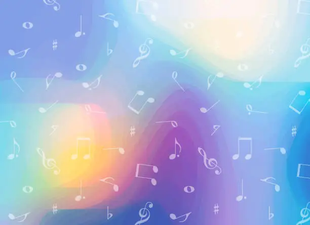 Vector illustration of Music notes vector background pattern. Abstract background.