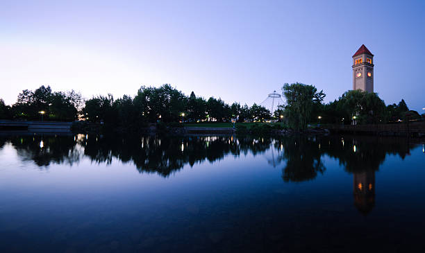 istock Clock tower during nighttime at Riverfront Park in Spokane, WA 175380715