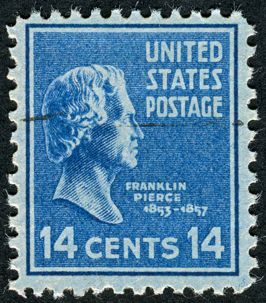 franklin pierce carimbo - president postage stamp profile usa imagens e fotografias de stock