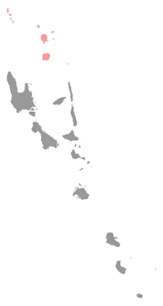 Vector illustration of Torba province map, administrative division of Vanuatu. Vector illustration.
