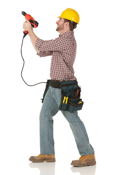istock Profile of a manual worker drilling 175381757