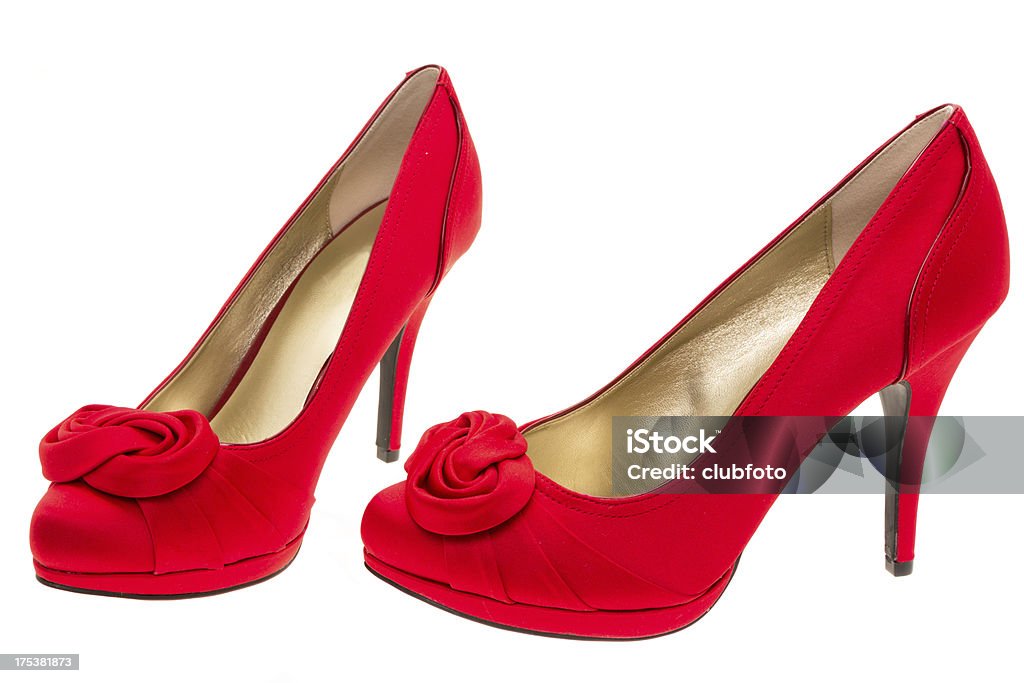 Mulheres sapatos de salto alto vermelho de calcanhar - Foto de stock de Dois Objetos royalty-free