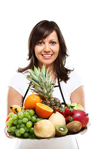 istock Young woman with fruits 175381963