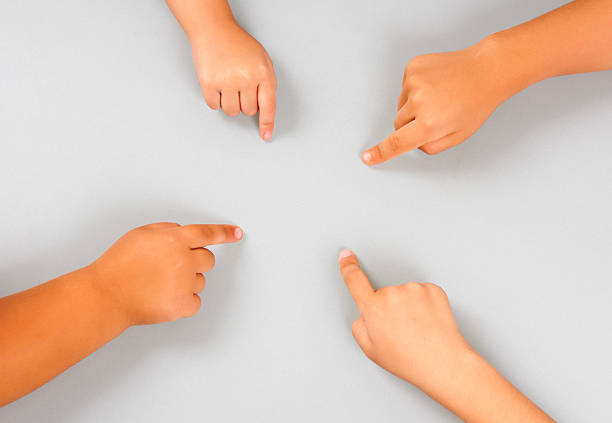 Children's hands on the table