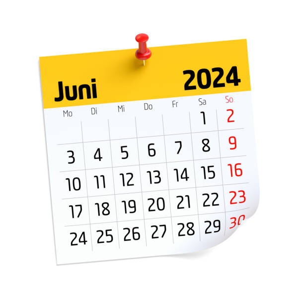 istock June Calendar 2024 in German Language. Isolated on White Background. 3D Illustration 1753827993