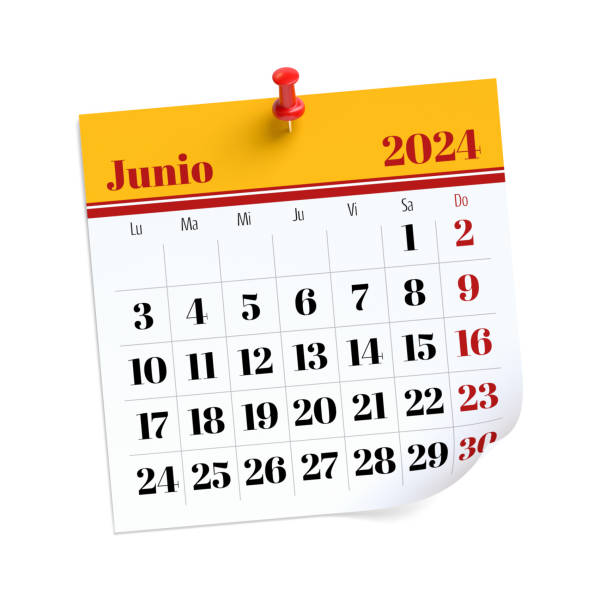 istock June Calendar 2024 in Spanish Language. Isolated on White Background. 3D Illustration 1753827998