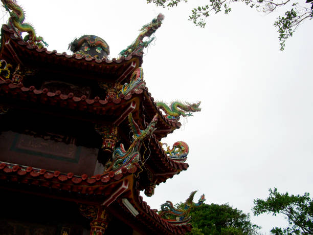 istock Dragon statue on temple roof in Taiwan 1753830475