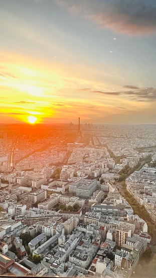 Amazing view of Paris with sunset