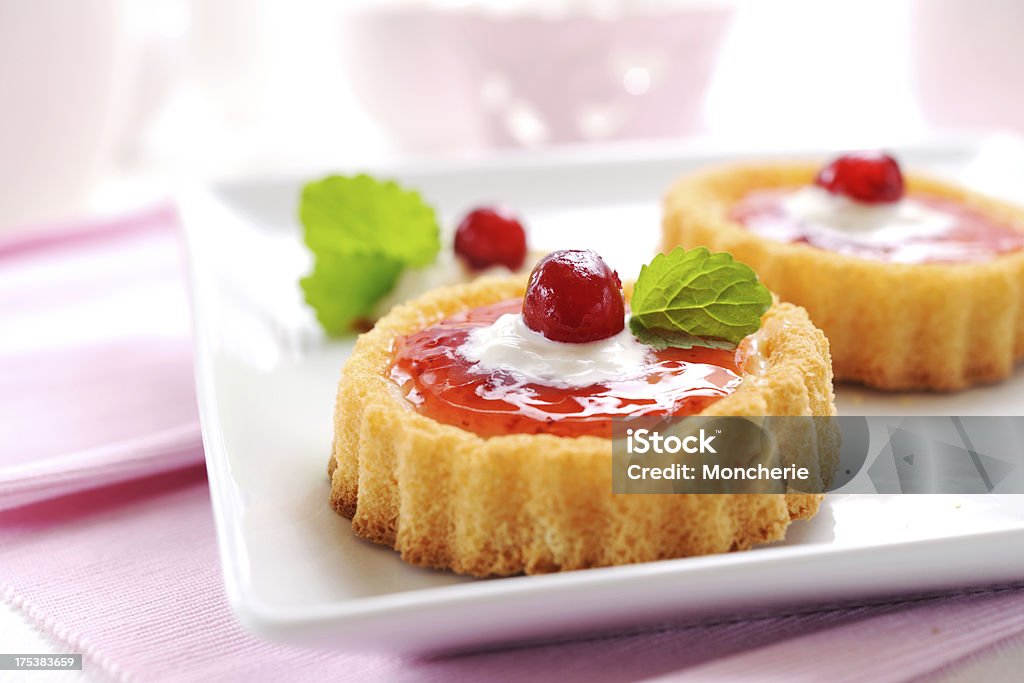 Strawberry cream tarlets Strawberry cream tarlets  - XXXL Image Baked Stock Photo