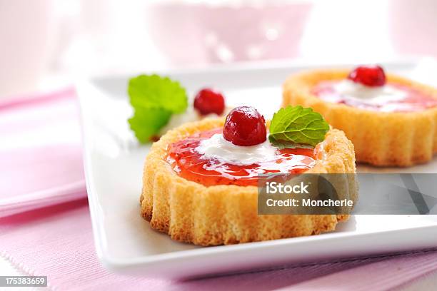 Strawberry Cream Tarlets Stock Photo - Download Image Now - Baked, Baked Pastry Item, Cake