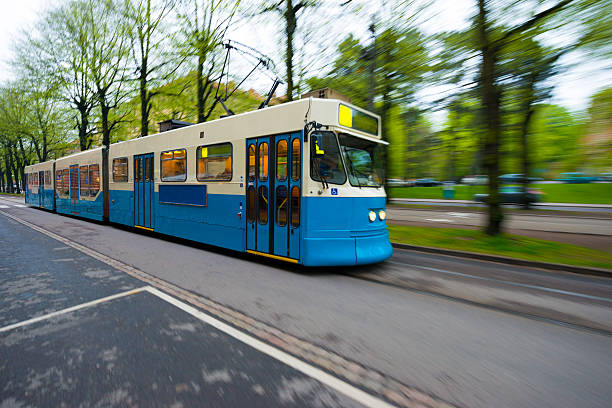 istock Speeding tram in the city 175384072