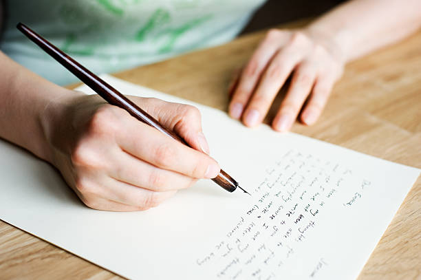 Writing letter stock photo