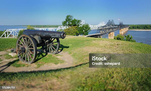 Canon By Mississippi Bridge With Minature Effect Stock Photo - Download Image Now - Vicksburg, Mississippi River, Bridge - Built Structure