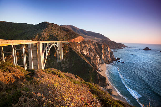 puente de bixby, big sur, california, usa - bixby bridge fotografías e imágenes de stock