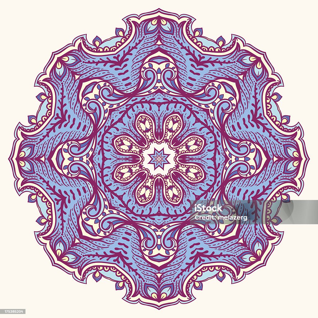Hoja redonda de color púrpura patrón - arte vectorial de Abstracto libre de derechos