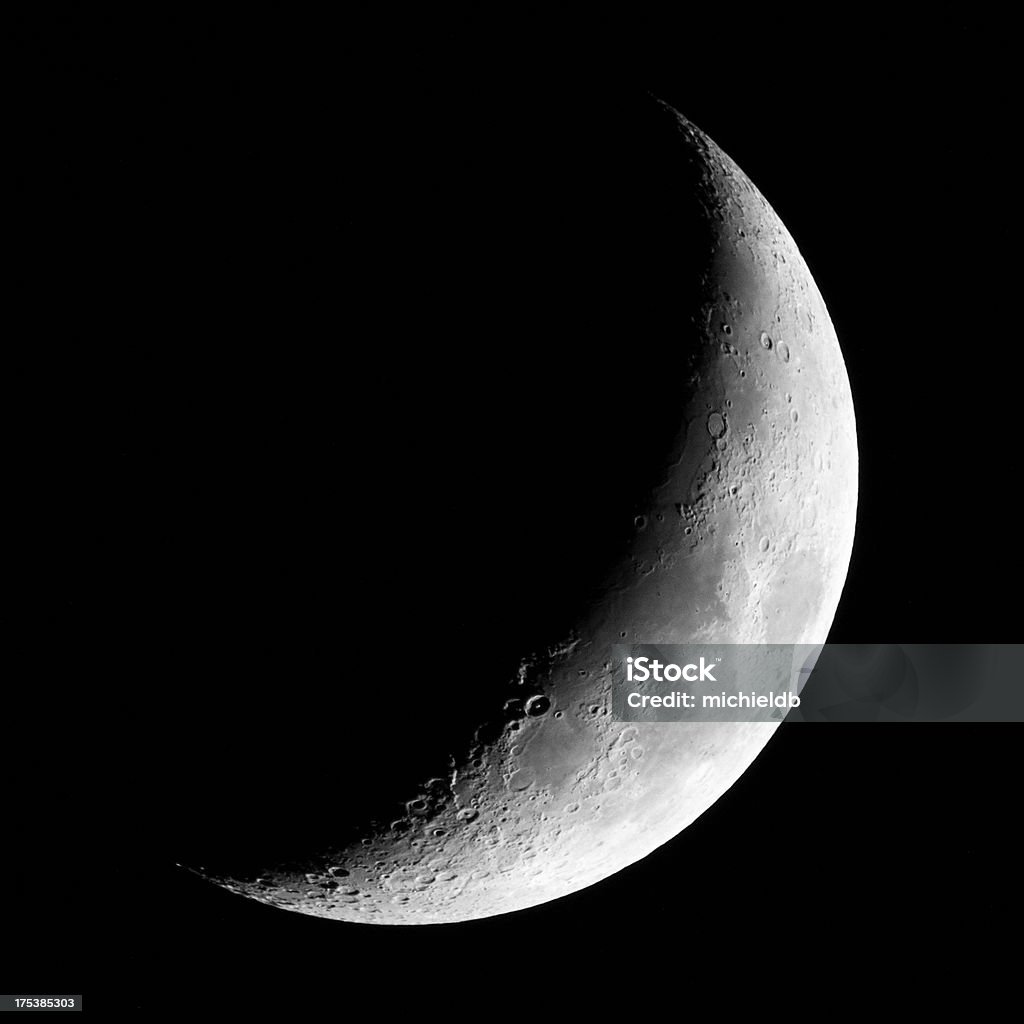 Mezzaluna di new moon (foto) - Foto stock royalty-free di Luna