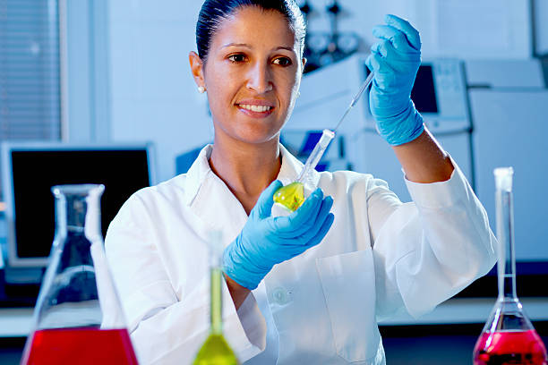 istock Female chemist working in a medical lab 175385614