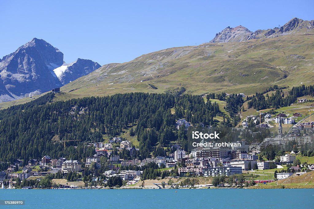 St.Moritz в яркий солнечный день, Швейцария - Стоковые фото Без людей роялти-фри
