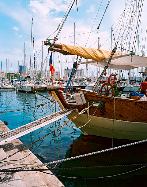 Old sailing boat in the harbor of Toulon