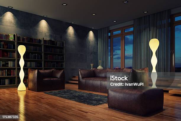 Sala De Estar À Noite - Fotografias de stock e mais imagens de Luxo - Luxo, Sala de Estar, Apartamento