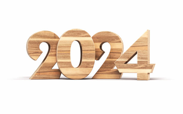 istock New Year 2024 Written with Wooden Material Object + Shadow Path 1753874088