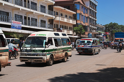 Arusha, Tanzania - 03 Jan 2017: The street in Arusha city, Tanzania