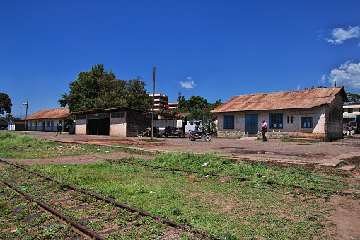 Arusha, Tanzania - 03 Jan 2017: The railway station in Arusha city, Tanzania