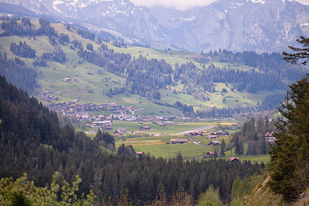 istock Zweisimmen, Bernese Oberland, spring afternoon, overcast with su 175387425