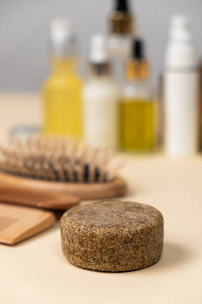 istock Solid shampoo for natural hair care on a beige background 1753875244