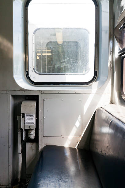 istock Interior of old train cariage with seat and window 175387699