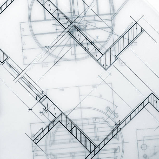 産業製図マーコ - blueprint design plan concepts ストックフォトと画像