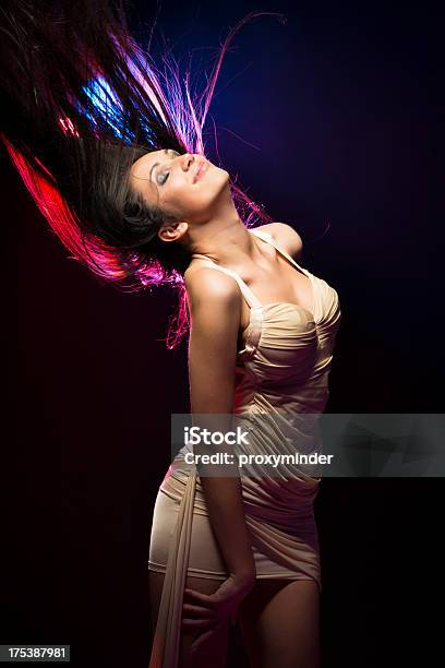 Young Women Dancing On Black Background Stock Photo - Download Image Now - Dancing, Latin American and Hispanic Ethnicity, One Woman Only