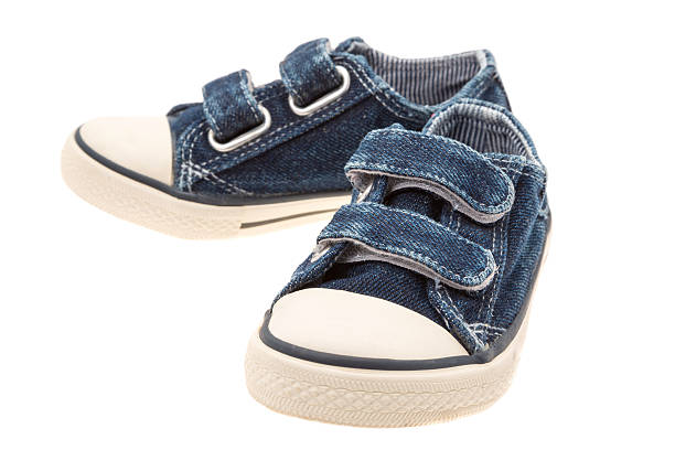istock Blue denim baby shoes 175388145