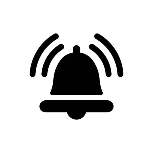 glocke, alarm-vektor-symbol-illustration - service bell flash stock-grafiken, -clipart, -cartoons und -symbole