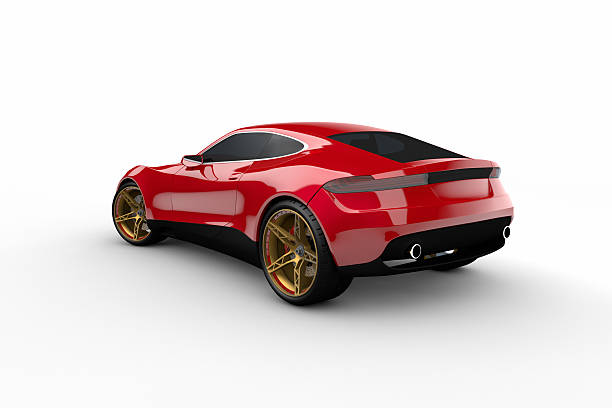 istock Red sport car on white background 175388895