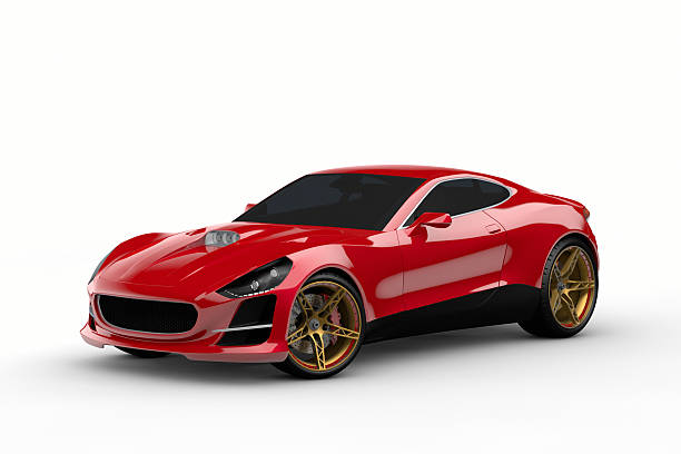 Here is a red sports car with tinted windows