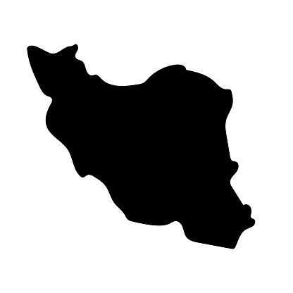 Iran map silhouette icon. Editable vector.