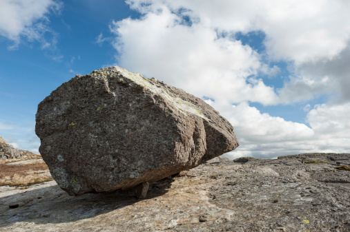 Large volcanic boulder on the west side of Pike of Blisco, in the English Lake District.