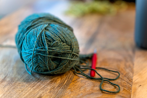 Crochet club. Balls of wool for knitting